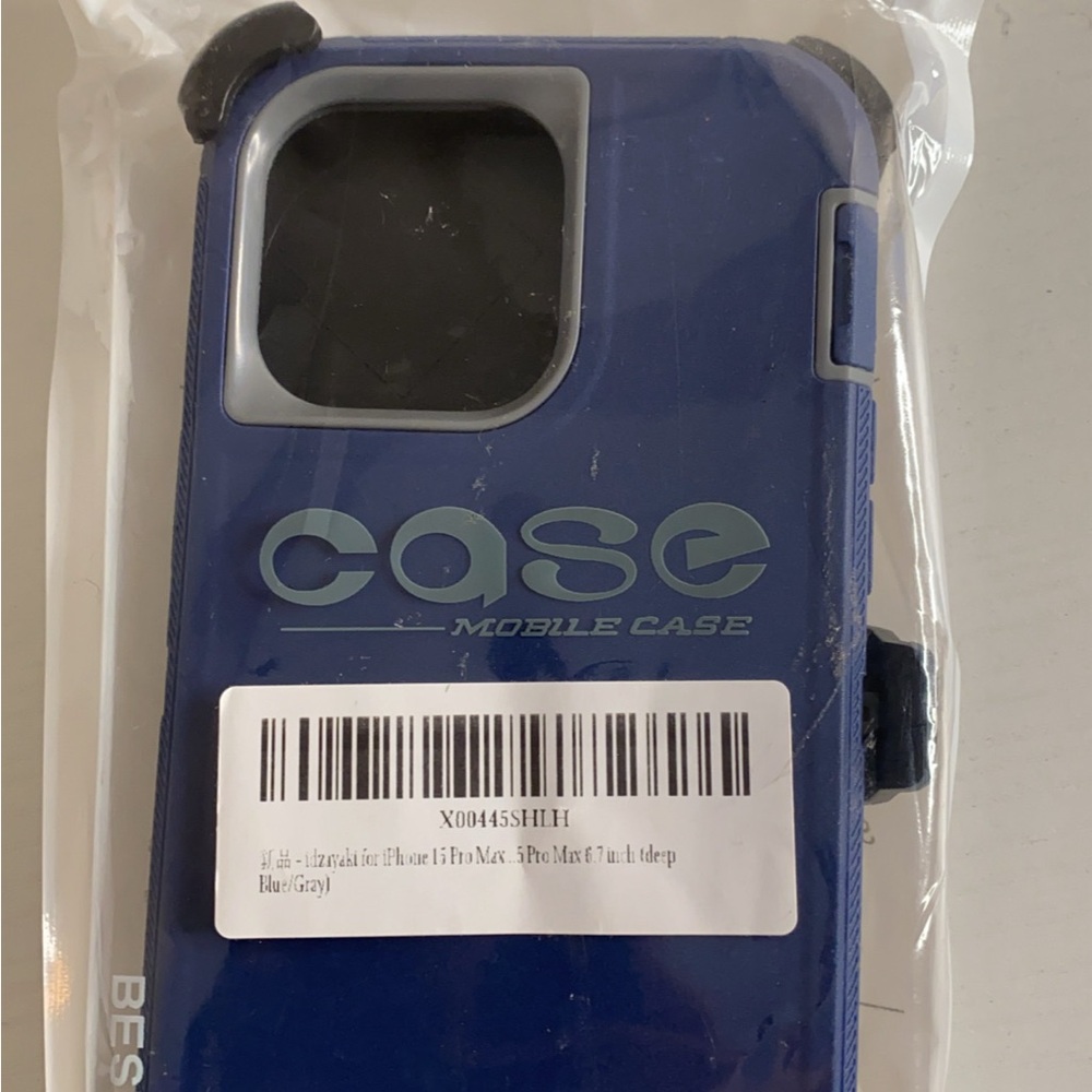 Blue iPhone Case with Durable Material and Camera Cutout